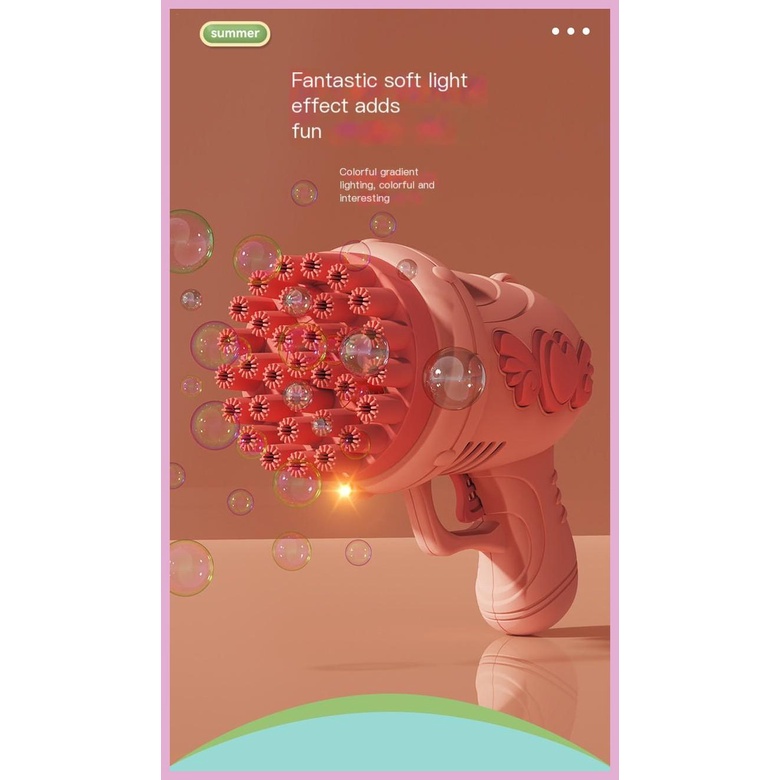 Máy Thổi Bong Bóng Dạng Lỏng 32 Lỗ Có Nút Nhấn