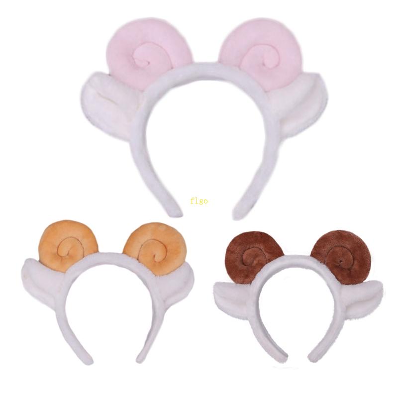 Băng Đô Tai Cừu Nhồi Bông Họa Tiết Hoạt Hình Dùng Hóa Trang