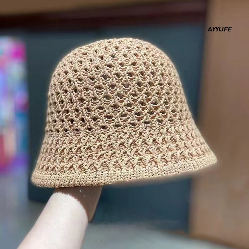 Mũ Dệt Mềm Thoáng Khí Có Thể Gấp Lại Chống Nắng [AYYUFE] Phụ Kiện Hàng Ngày Bằng Polyester Vành Lớn Phù Hợp Cho Mùa Hè