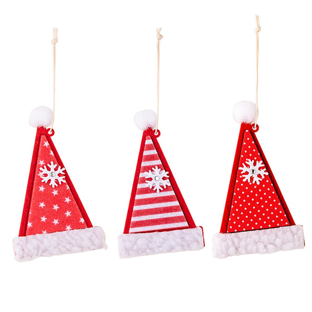 =Christmas=Snowflake Christmas Hat Christmas Pendant Hanging Party Decor Mini Pendants
