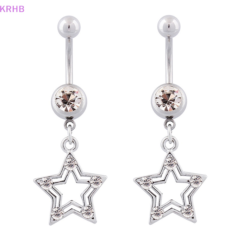 Khuyên Rốn Thép Không Gỉ Đính Đá Nhân Tạo Thời Trang Dành Cho Nữ Mới