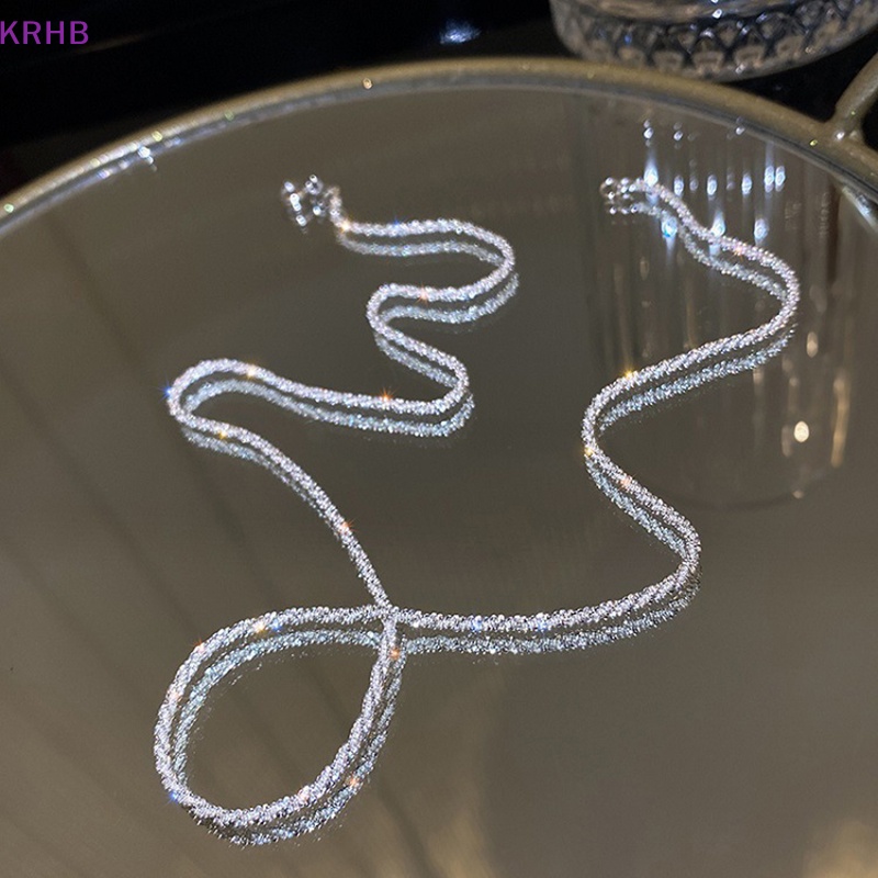 Vòng cổ Màu Bạc Lấp Lánh Đơn Giản Thời Trang Cho Nữ Mới