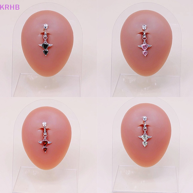 Khuyên Rốn Hình Trái Tim Đôi Cánh Đính Đá Quyến Rũ Cho Nữ Mới