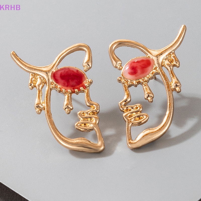 Đôi Khuyên Tai Hình Mặt Người Phong Cách Retro Thời Trang Cho Nữ Mới