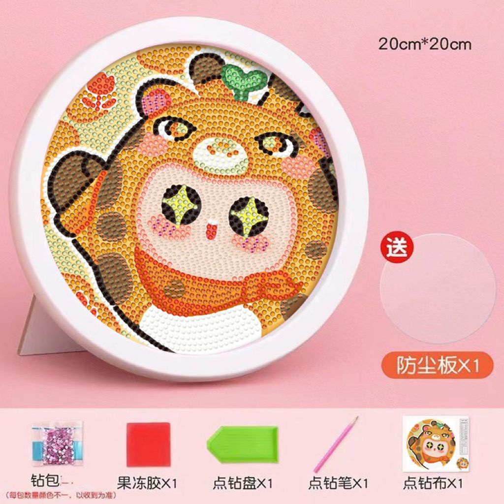 Bộ Tranh Đính Đá 18cm Tự Làm Họa Tiết Hoạt Hình Dễ Thương Cho Bé