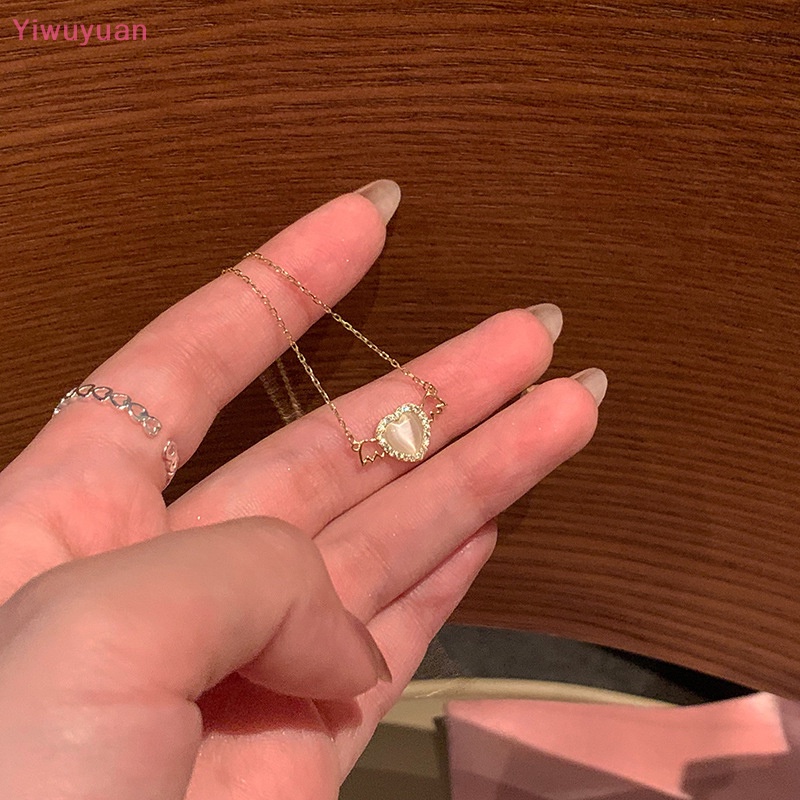 Vòng cổ Mặt Trái Tim Đính Đá Zircon Phong Cách Hàn Quốc Cho Nữ Mới