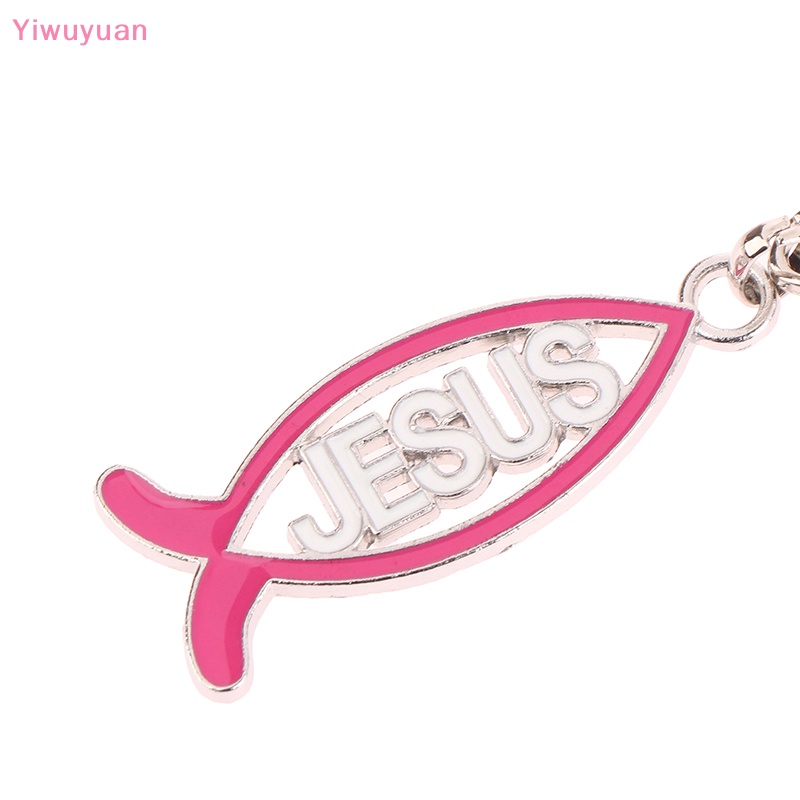 < Yiwuyuan > Móc Khóa Mặt Dây Chuyền Hình Cá Jesus Công Giáo Trang Trí Nhà Cửa Mới