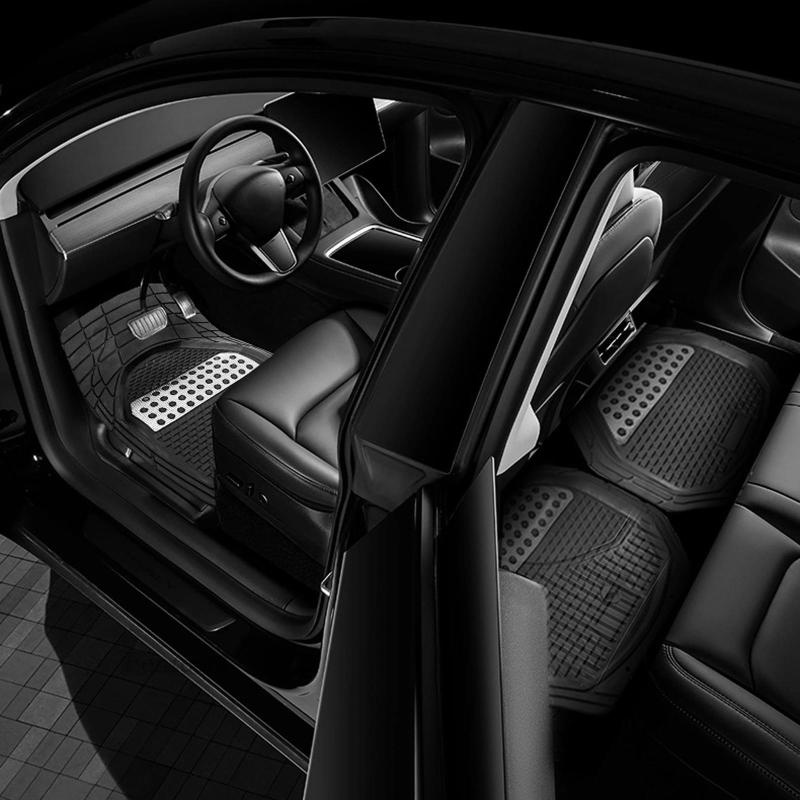 Set 4 Tấm Thảm PVC Màu Đen Chống Thấm Nước Cho Xe Hơi Fenteer1 Sturdy