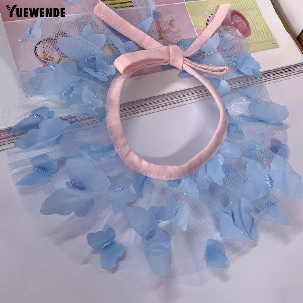 Yq.e Vòng Cổ Hình Bướm 3D Bằng Lưới Polyester Thoải Mái Lãng Mạn Dành Cho Thú Cưng