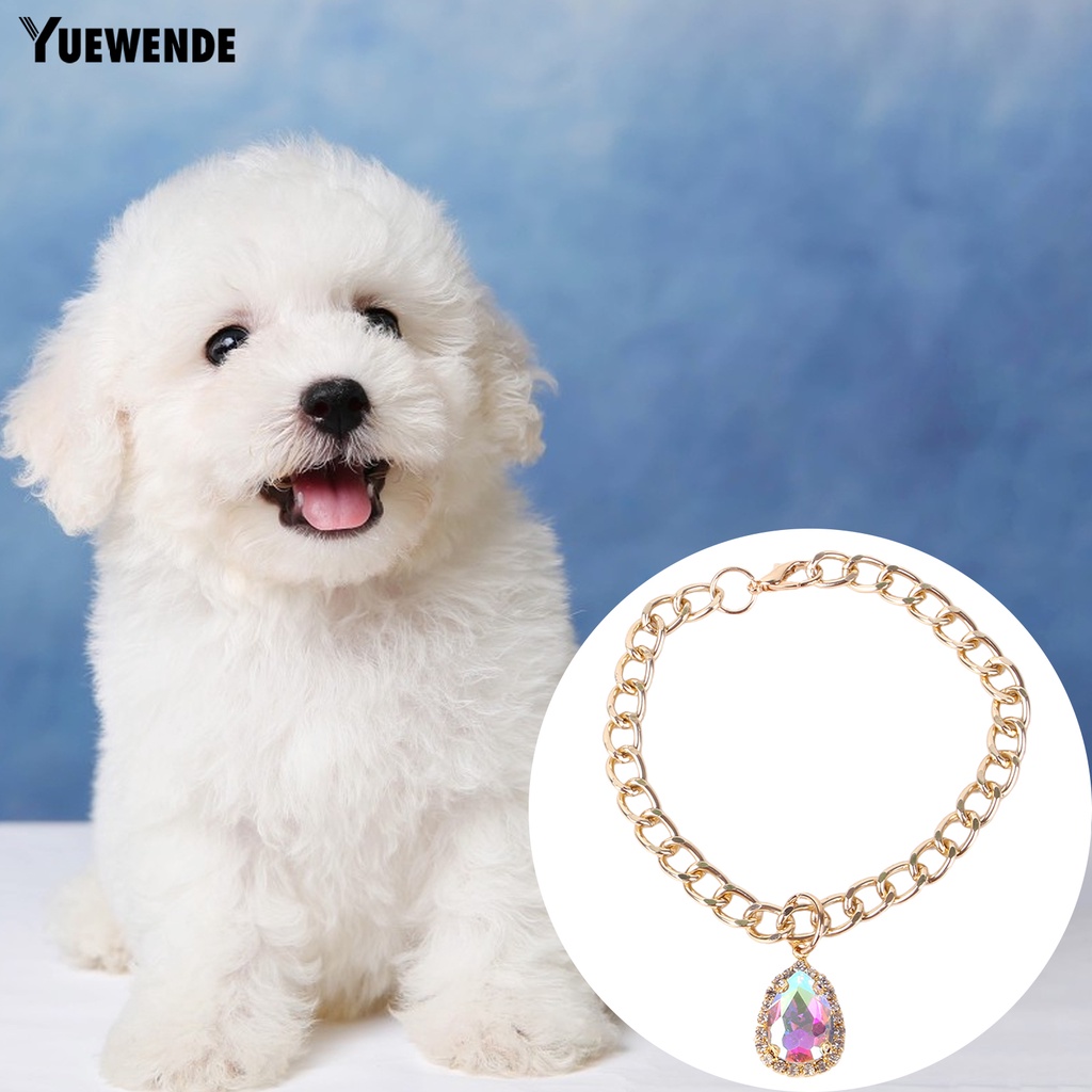 Vòng cổ Kim Loại Mặt Trái Tim Đính Đá Dễ Thương Cho Thú Cưng
