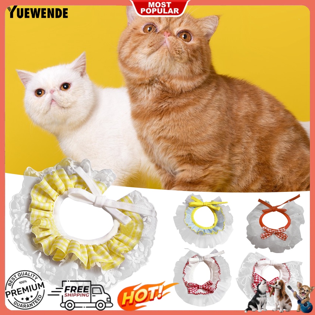 Yếm Đeo Cổ YQ.E Bằng Polyester Siêu Mềm Nhiều Lớp Thắt Nơ Xinh Xắn Cho Thú Cưng