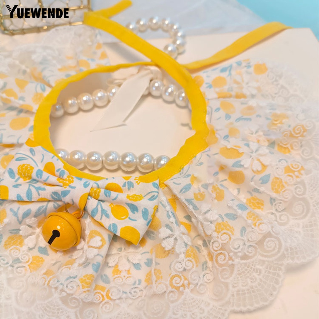 Yếm Đeo Cổ YQ.E Bằng Polyester Mềm Mại In Họa Tiết Trái Chanh Xinh Xắn Cho Thú Cưng