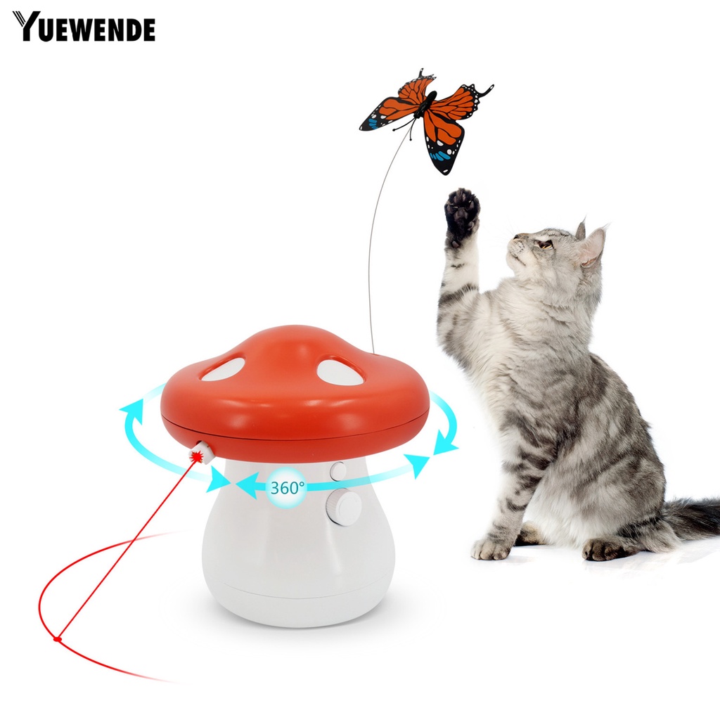 Đồ Chơi Xoay Tự Động Có Đèn LED 3 Chế Độ Định Vị Cho Mèo Cưng