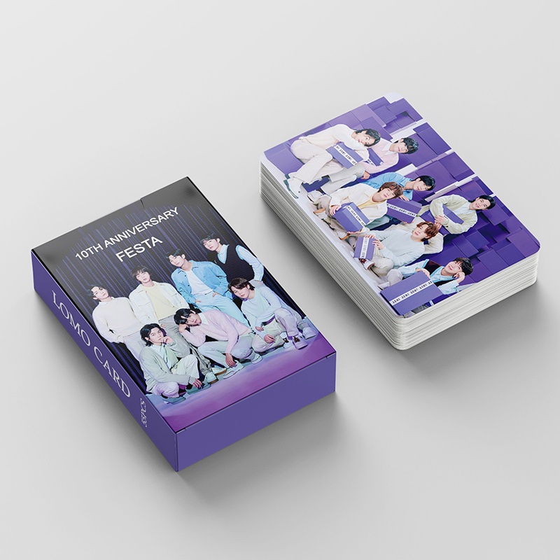 BTS LOMO Card Set 55 Tấm Thẻ Ảnh 10TH ANNIVERSARY FESTA Hình Nhóm Nhạc KPOP