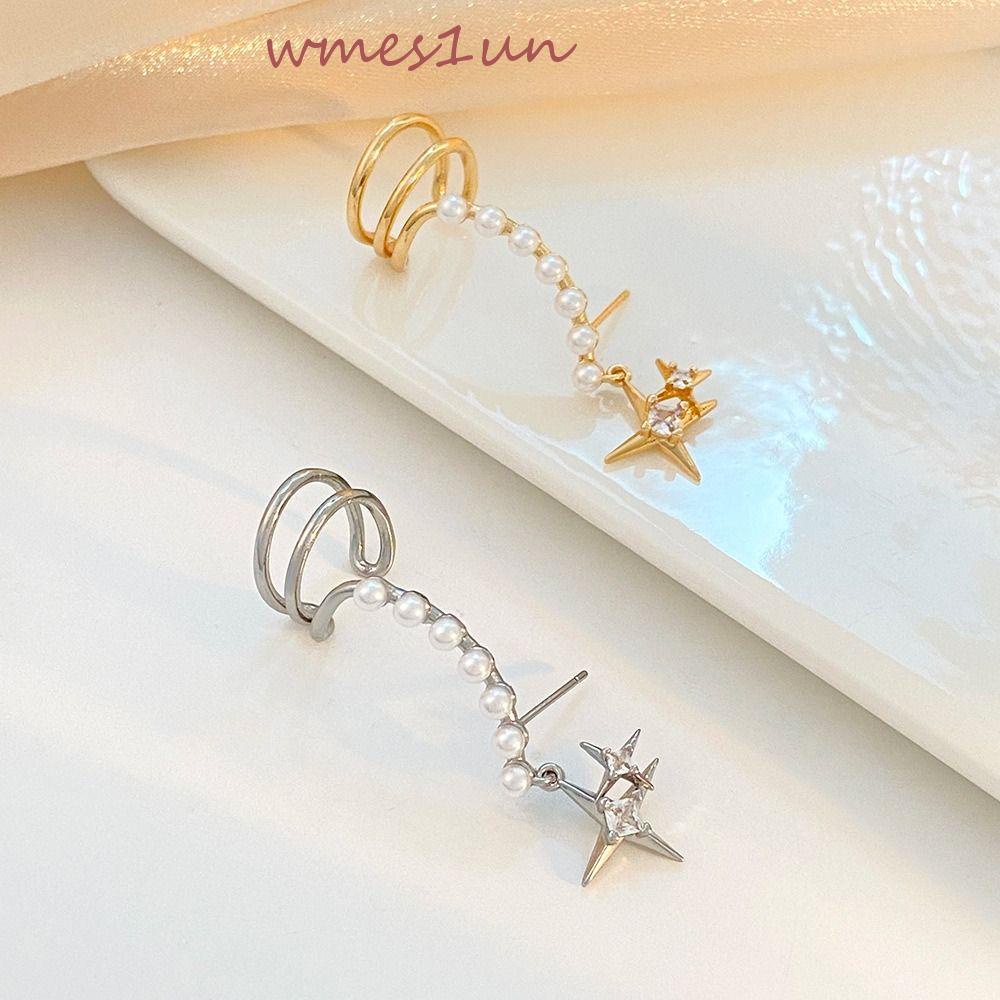 Khuyên Kẹp Vành Tai WMES15H Hình Ngôi Sao Phong Cách Vintage Thanh Lịch Thời Trang
