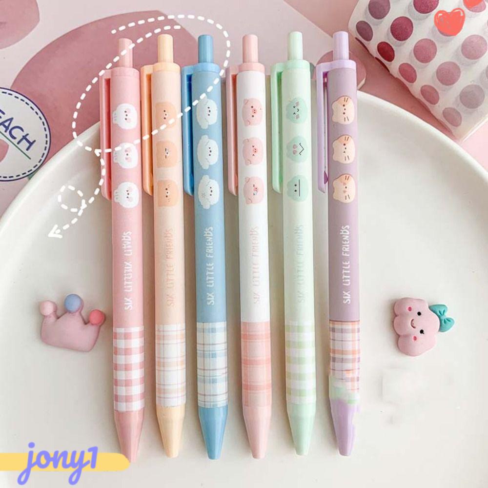 Set 6 Bút Bi Ngòi 0.5mm Họa Tiết Hoạt Hình Dễ Thương