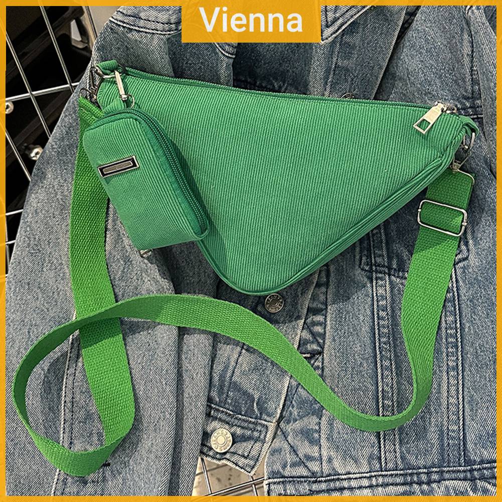 Túi Xách Đeo Chéo Hình Tam Giác Có Khóa Kéo Thời Trang Cho Nữ