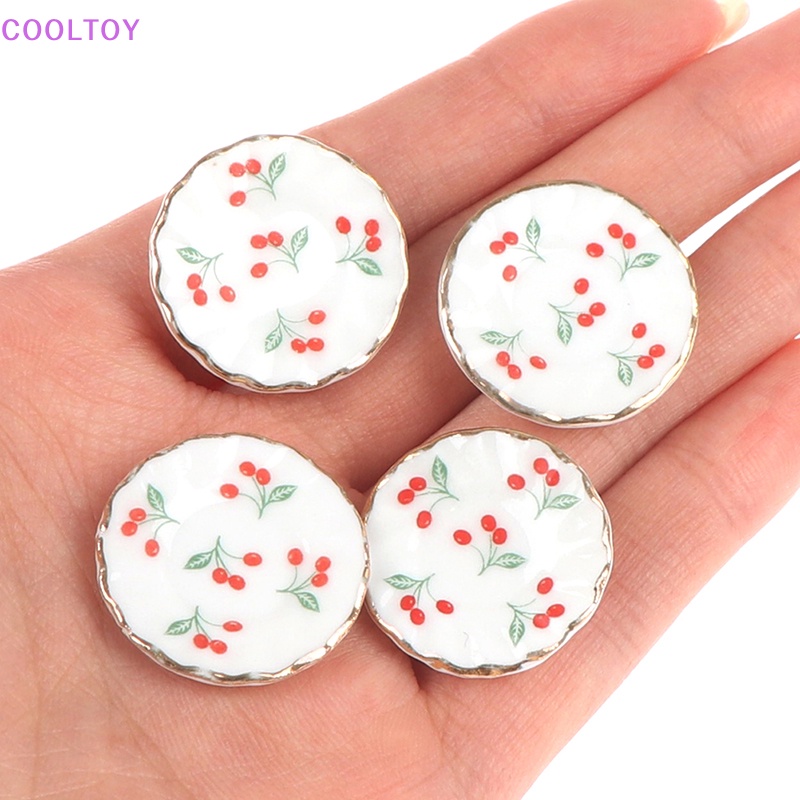 Set 4 Đĩa Trang Trí Nhà Búp Bê Tỉ Lệ 1: 12