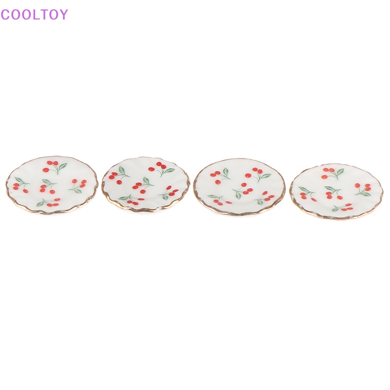 Set 4 Đĩa Trang Trí Nhà Búp Bê Tỉ Lệ 1: 12