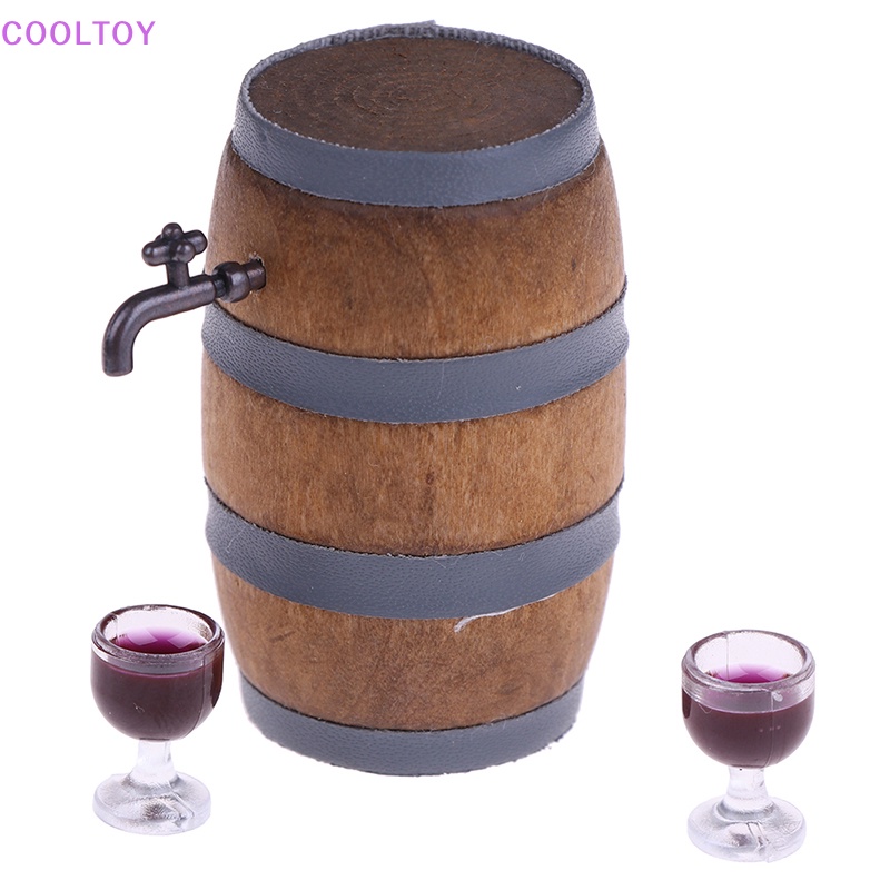 Cooltoy Mô Hình Thùng Rượu mini Tỉ Lệ 1: 12 Trang Trí Nhà Búp Bê