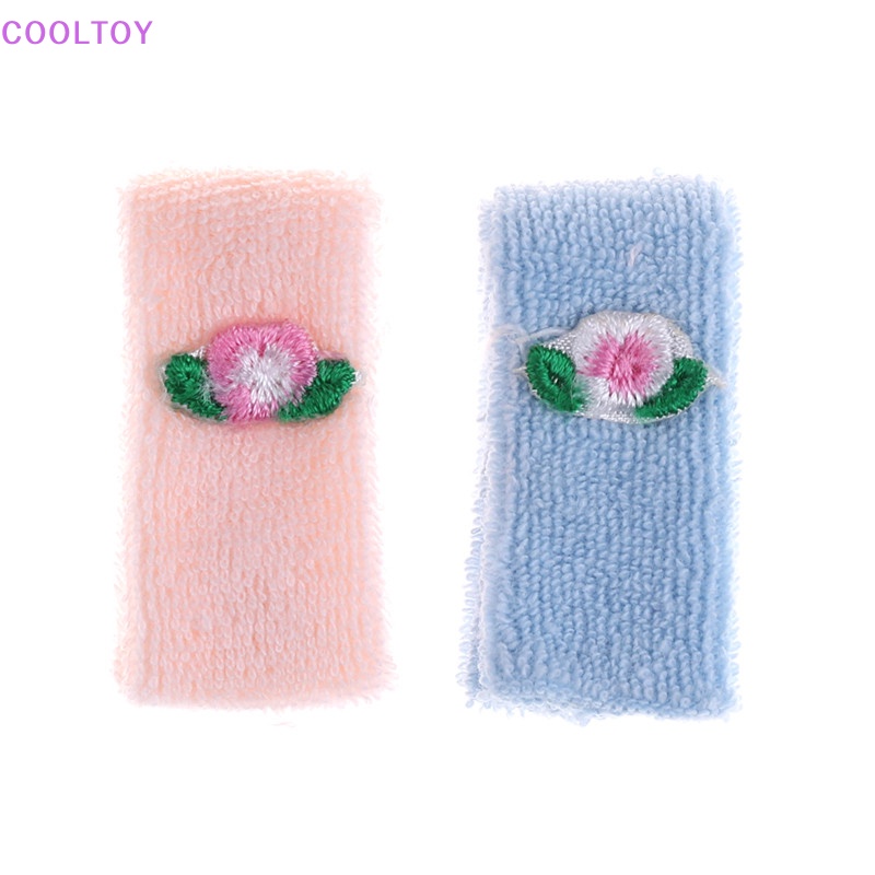 Cooltoy Bộ 2 Khăn Tắm Trang Trí Nhà Búp Bê Màu Hồng Và Xanh Dương