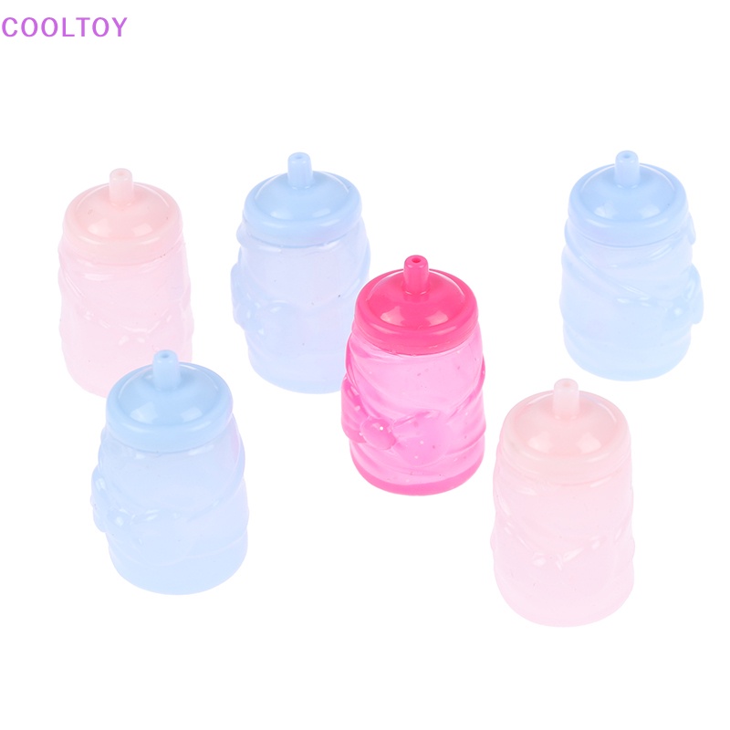 Set 2 Bình Đựng Sữa Mini Bằng Nhựa Mềm Cho Nhà Búp Bê