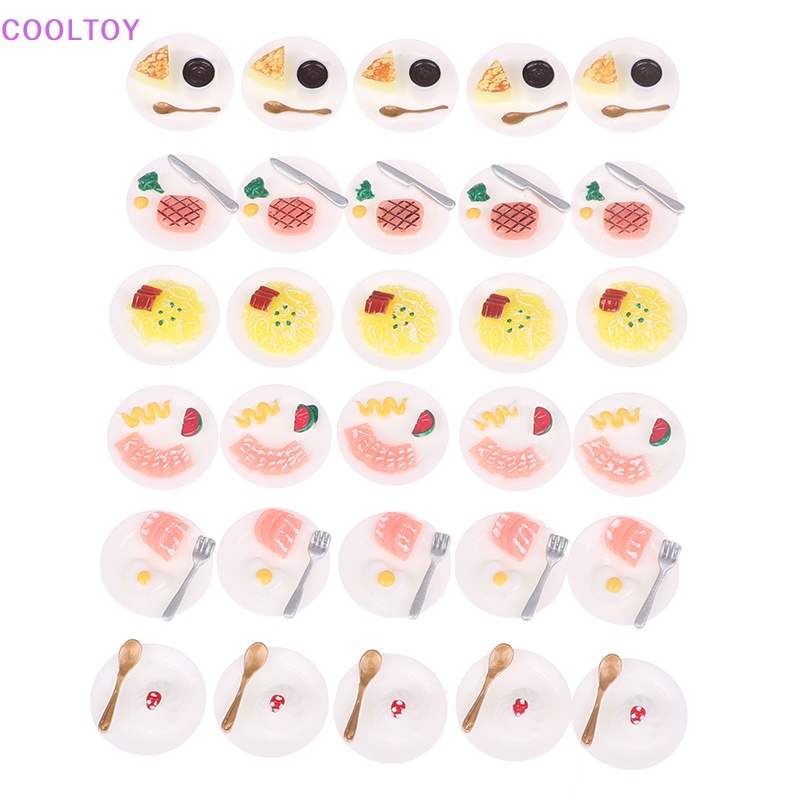 Set 5 Đĩa Thức Ăn Tỉ Lệ 1: 12 Trang Trí Nhà Búp Bê