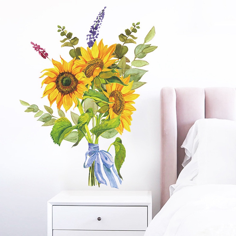 1 Miếng Dán Tường PVC Hình Hoa Hướng Dương