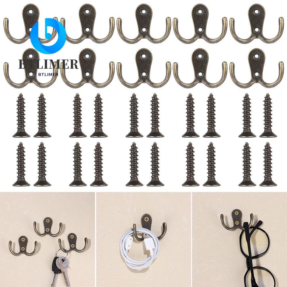 Bộ 10 Móc Treo Đồ Gắn Tường Bằng Kim Loại Phong Cách Cổ Điển Tiện Dụng