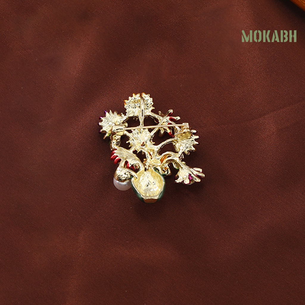 [Mokabh] Ghim Cài Áo Hình Hoa Hướng Dương Đính Ngọc Trai Giả Dầu Nhỏ Giọt Dễ Lên Màu Thanh Lịch Phù Hợp Với Quần Áo
