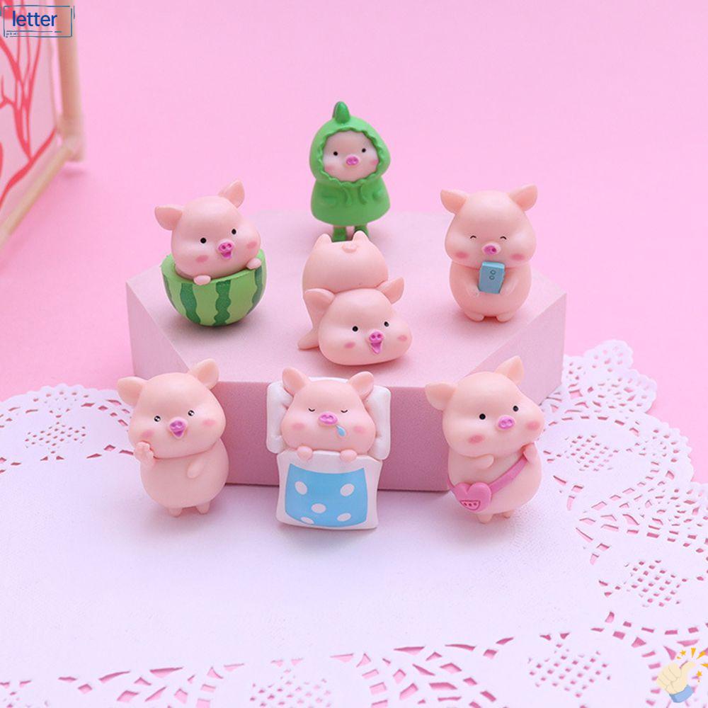 Đồ trang trí Chú Heo Bằng Nhựa Resin Dễ Thương Dùng Trang Trí Tiểu Cảnh