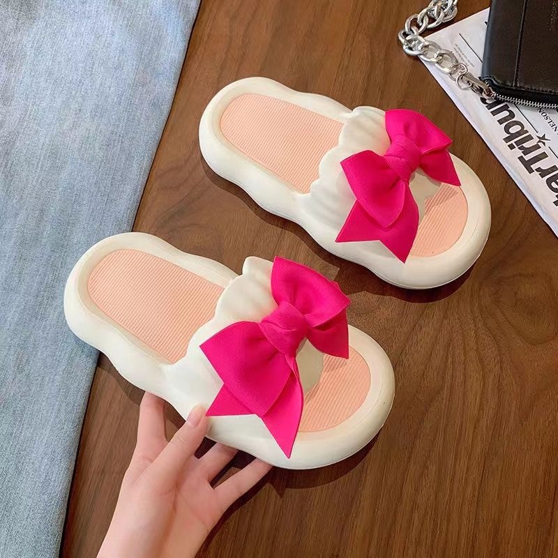 🔥Giá thấp🔥 Sandals đế dày đế dày đế dày đế bánh mì nữ chống trượt chống trượt họa tiết hoạt hình dễ thương