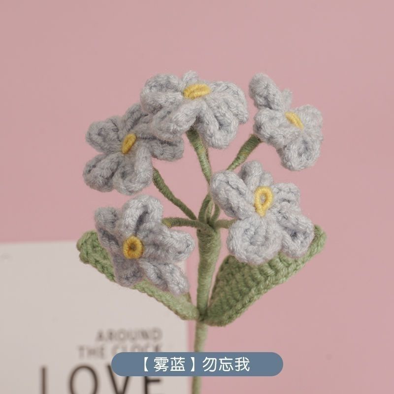 Sản Phẩm Hoàn Thiện Bó Hoa / Bó Hoa Dệt Thủ Công Nguyên Chất Quên Tôi Không Mô Phỏng / Sợi Đan Thủ Công Làm Quà Tặng