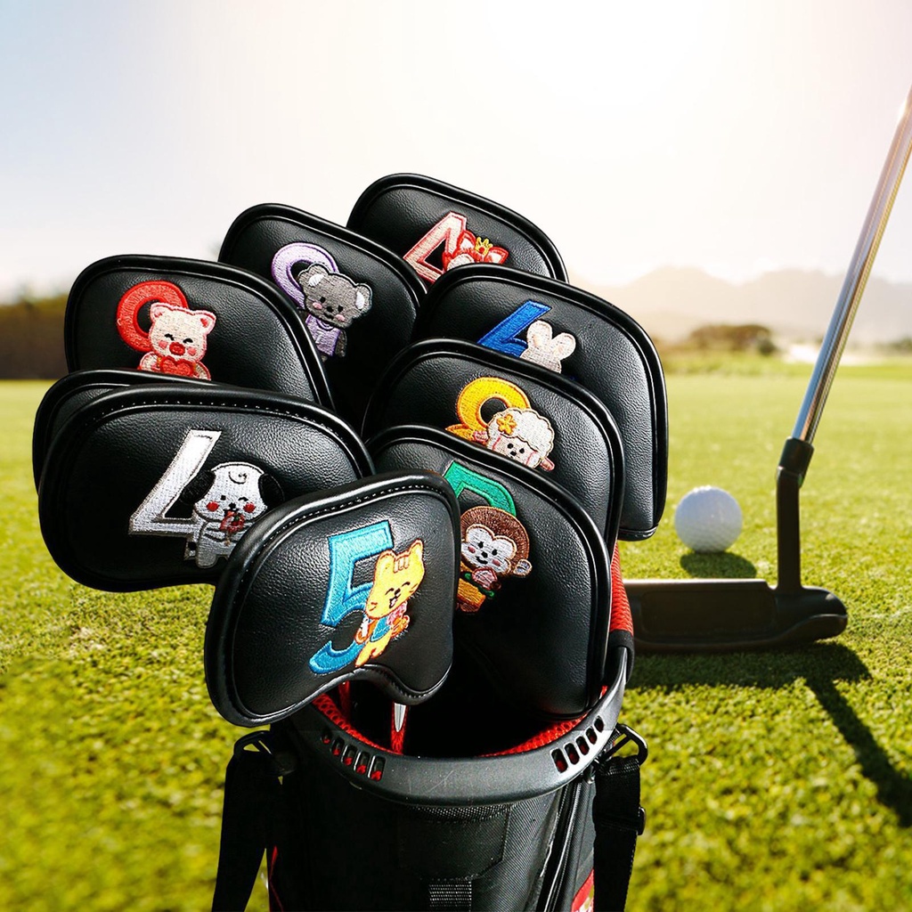 Set 9 Vỏ Bọc Đầu Gậy Đánh Golf Thể Thao Ngoài Trời