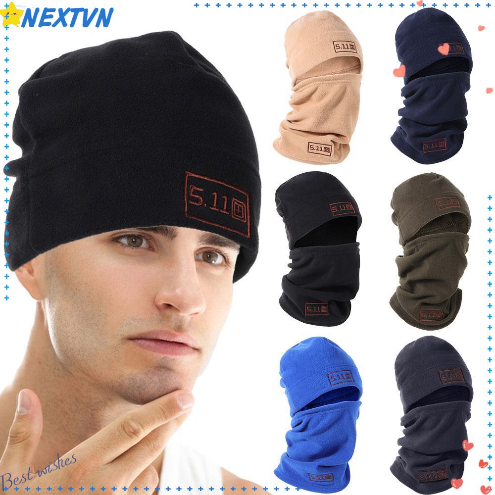 Mũ Beanie Kiêm Khăn Choàng Cổ Vải Lông Cừu Mềm Mại Giữ Nhiệt Dành Cho Nam Và