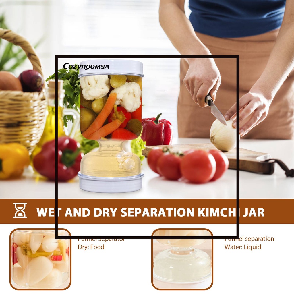 Hũ Thủy Tinh Đựng Gia Vị Chia Ngăn Khô Và Ướt Tiện Dụng Cho Nhà Bếp