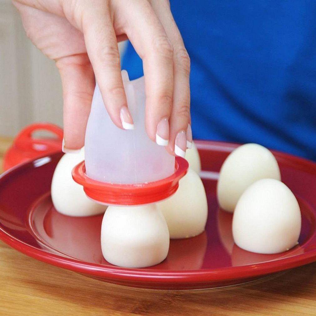 =Christmas=6pcs/set Silicone Egg Boil Cup Cooker Egg Cooking Tools Non-stick Egg Molds