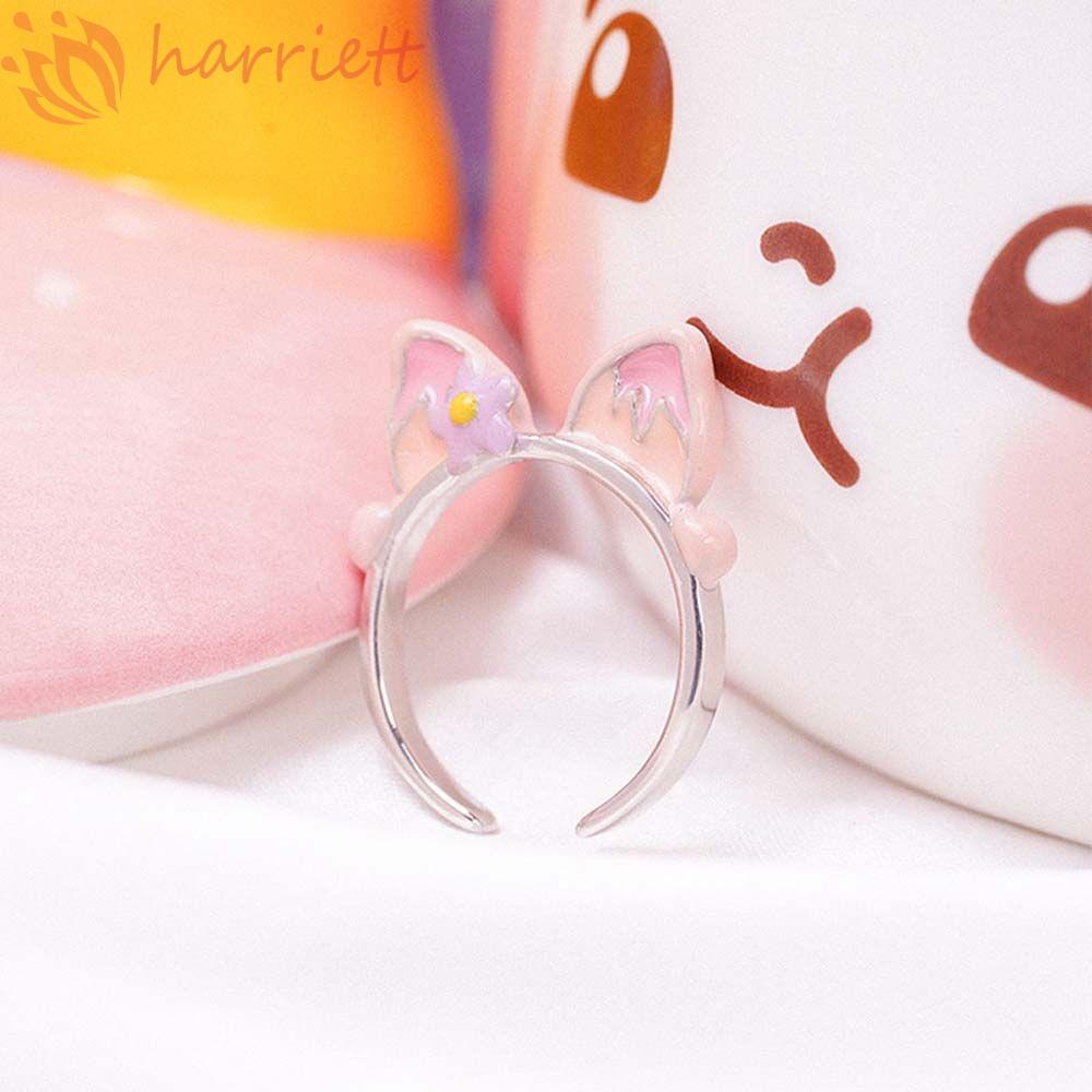 Nhẫn hở hình tai thỏ hoạt hình phong cách Hàn Quốc dễ thương cho nữ