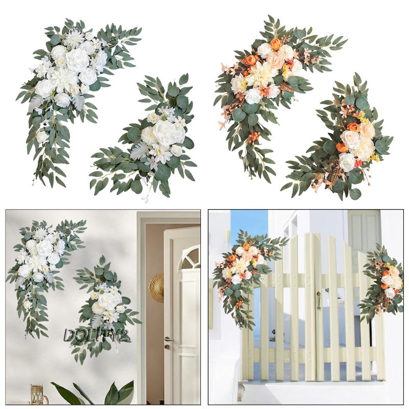 [Dolity2] Set 2 Vòng Hoa Hồng Giả Dùng Trang Trí Tiệc Cưới