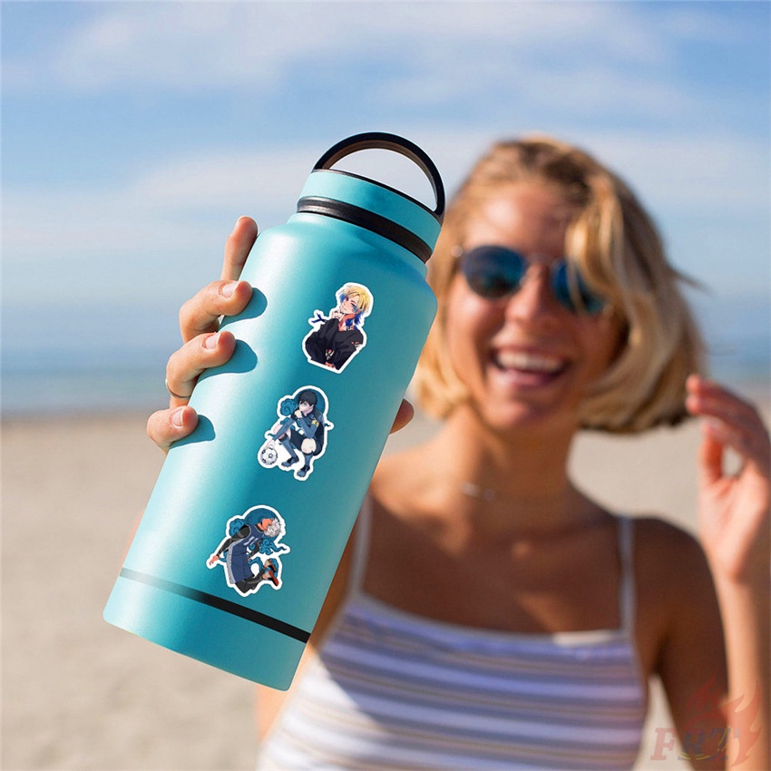 ❉ Bộ 04 Miếng Dán Màu Xanh Dương 04 Trang Trí ❉ Bộ 50 Miếng Dán Chống Thấm Nước Họa Tiết Doodle Hợp Thời Trang DIY (2 Phong Cách)