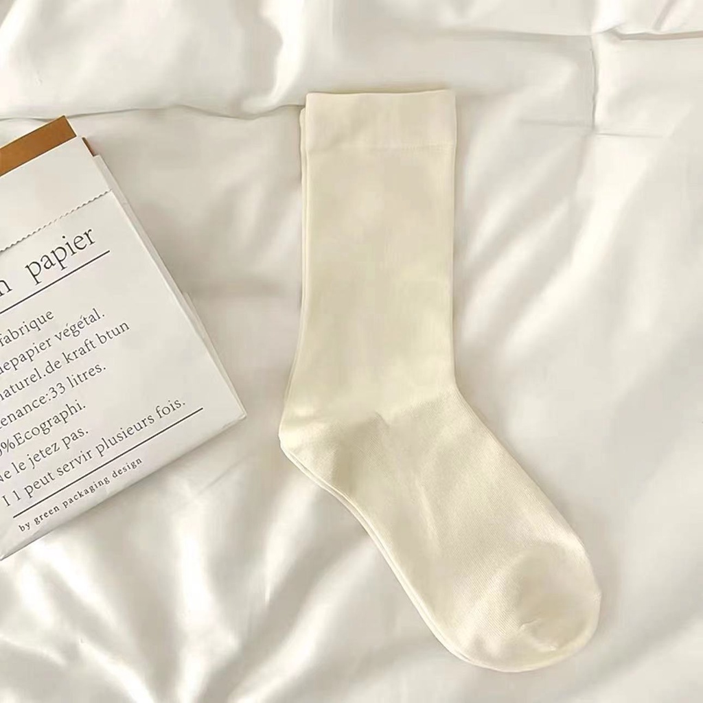Bộ 1 / 2 / 3 Đôi Vớ Cotton Màu Sắc Đơn Giản Thời Trang Cho Nữ
