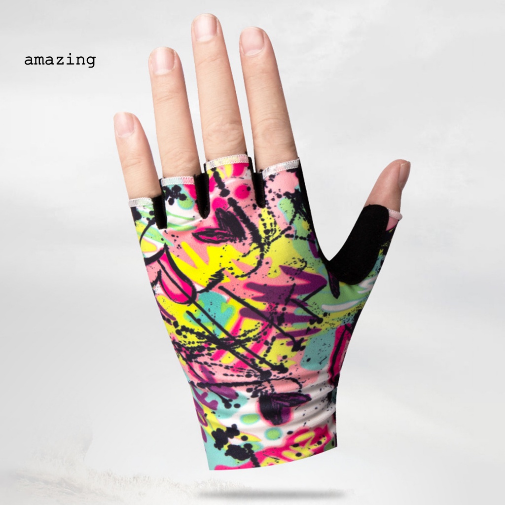 Set 2 Găng Tay Nửa Ngón Chống Trượt Màu Đen Thời Trang Mùa Hè Unisex