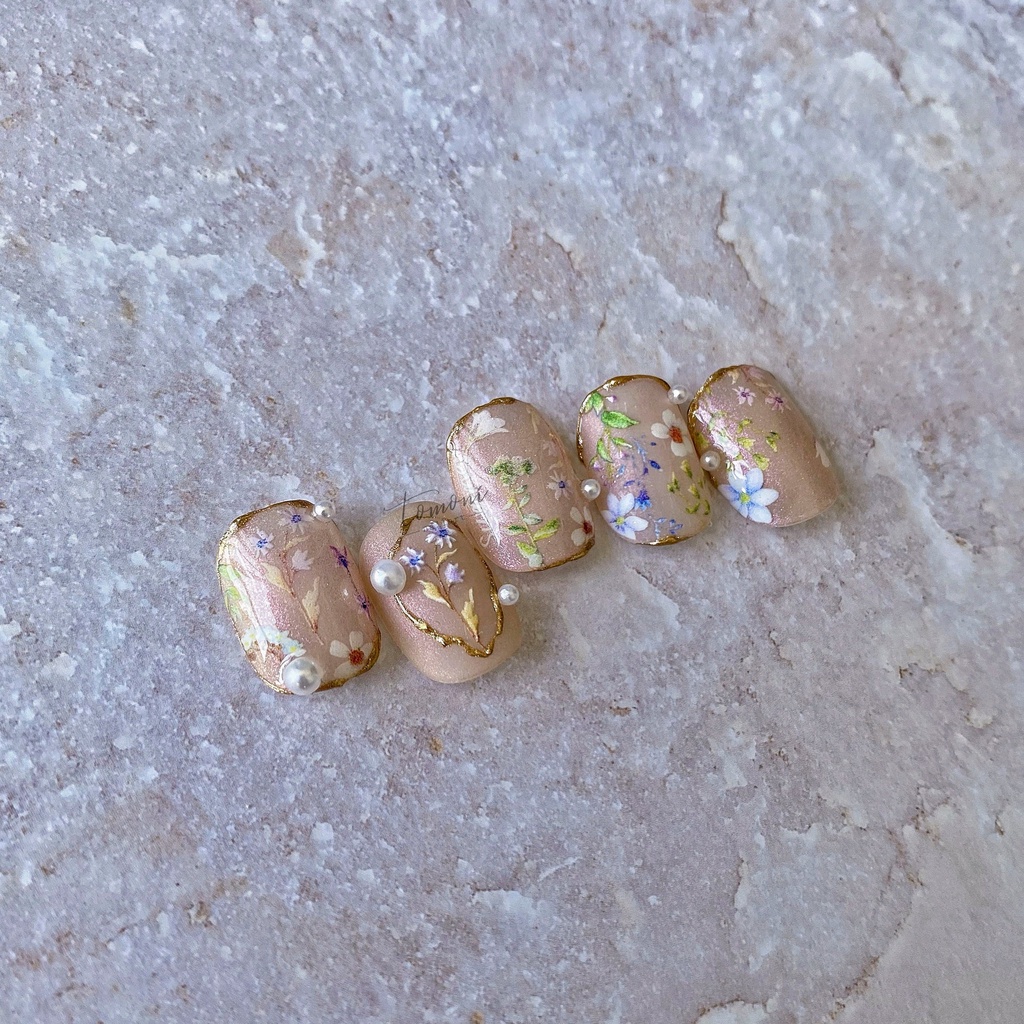 Tomoni Bộ 1709 Sticker Nổi Dán Móng Tay 5d Hình Cánh Đồng Hoa Phong Cách Nhật Bản Dễ Thương