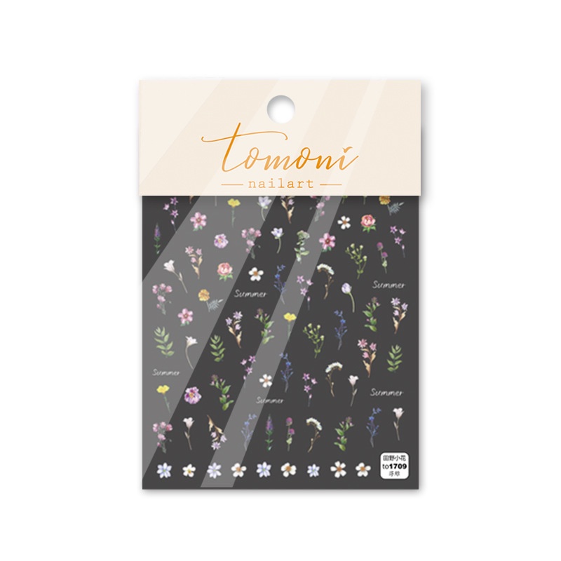 Tomoni Bộ 1709 Sticker Nổi Dán Móng Tay 5d Hình Cánh Đồng Hoa Phong Cách Nhật Bản Dễ Thương