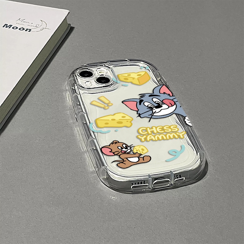 Ốp Điện Thoại Silicone Mềm Trong Suốt Chống Sốc In Hình Mèo Và Chuột Dễ Thương Cho IPhone 14 13 12 11 Pro Max XS X XR 8 + 7 Plus