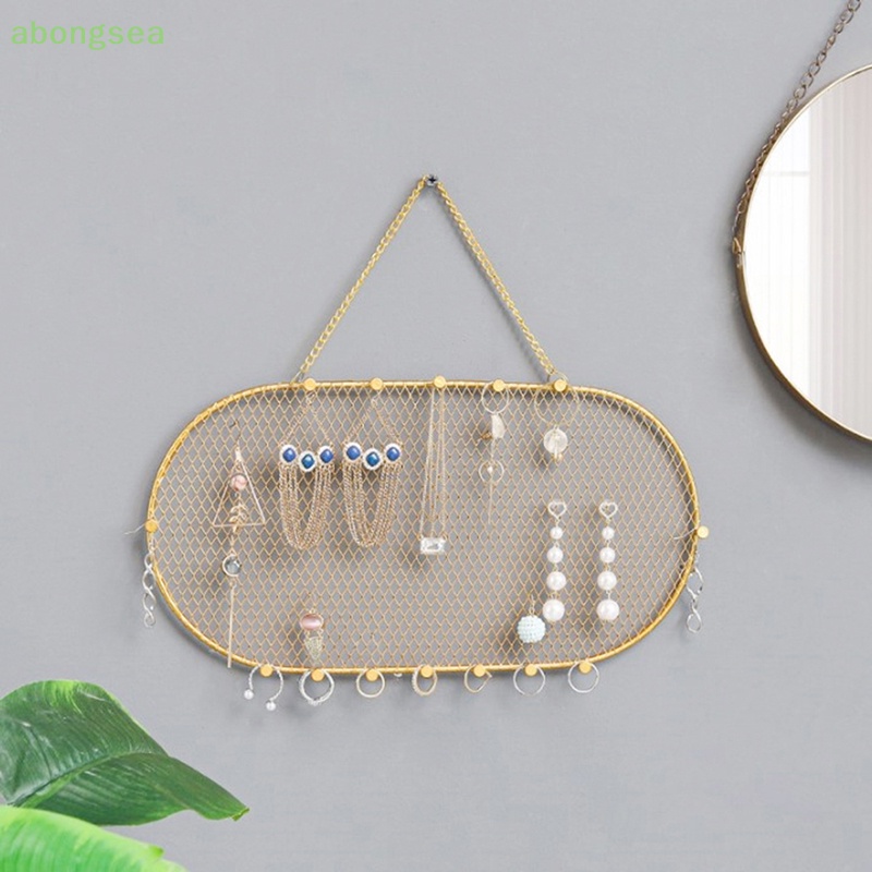 Abongsea Giá Sắt Treo Bông Tai Trang Sức Gắn Tường Phong Cách Bắc Âu Sang Trọng