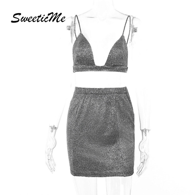 Bộ Áo Cổ Chữ V Khoét Sâu Màu Trơn Phối Chân Váy Ngắn Ôm Dáng Thời Trang 2023 Cho Nữ