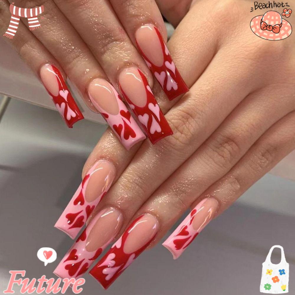 Set 24 Móng Tay Giả Dạng Nhấn DIY Lấp Lánh|Tấm Phủ Toàn Diện Dành Cho Vũ Công Ba Lê