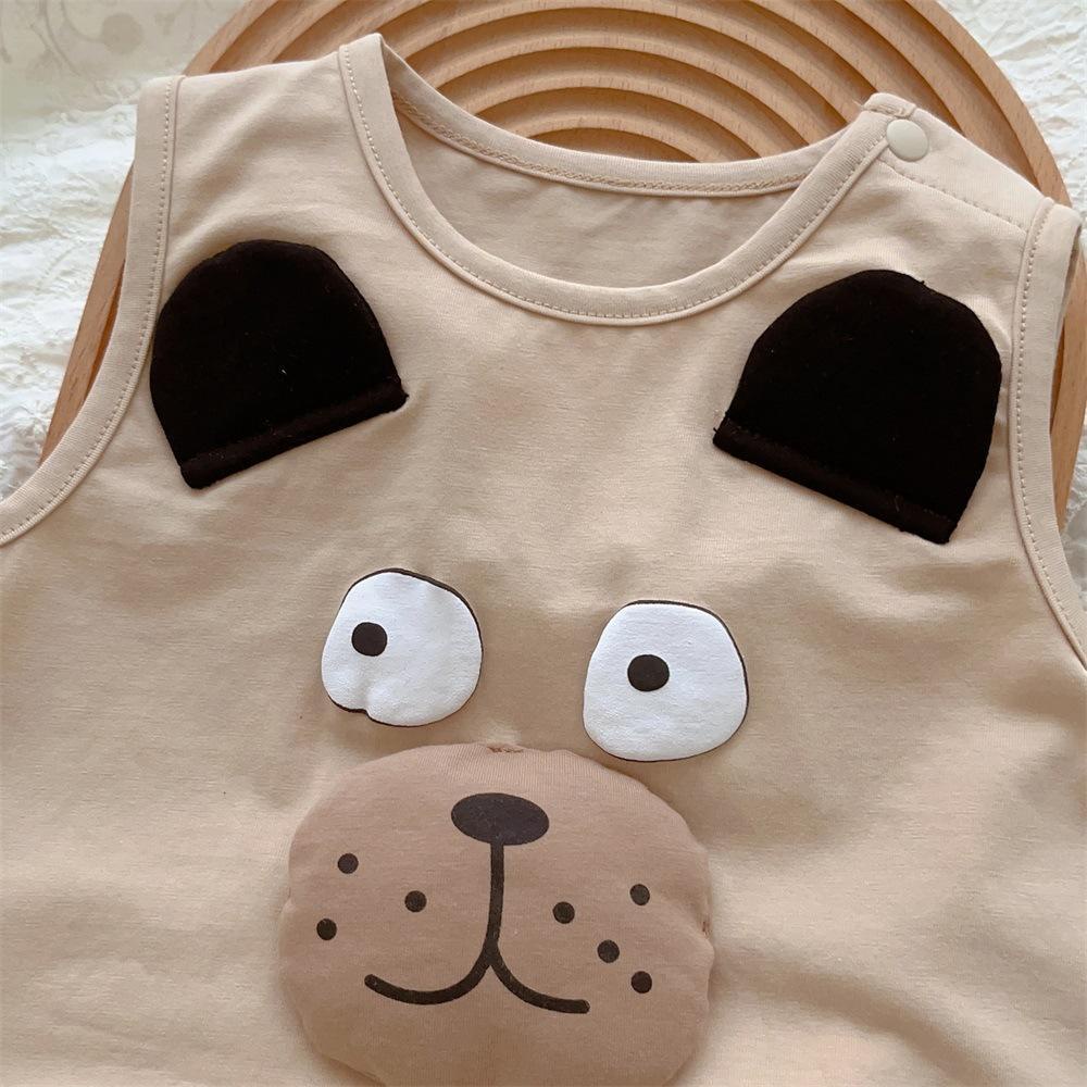 Bộ Áo Liền Quần Ngắn Không Tay In Hoạt Hình Dễ Thương Thời Trang Mùa Hè Cho Bé Trai