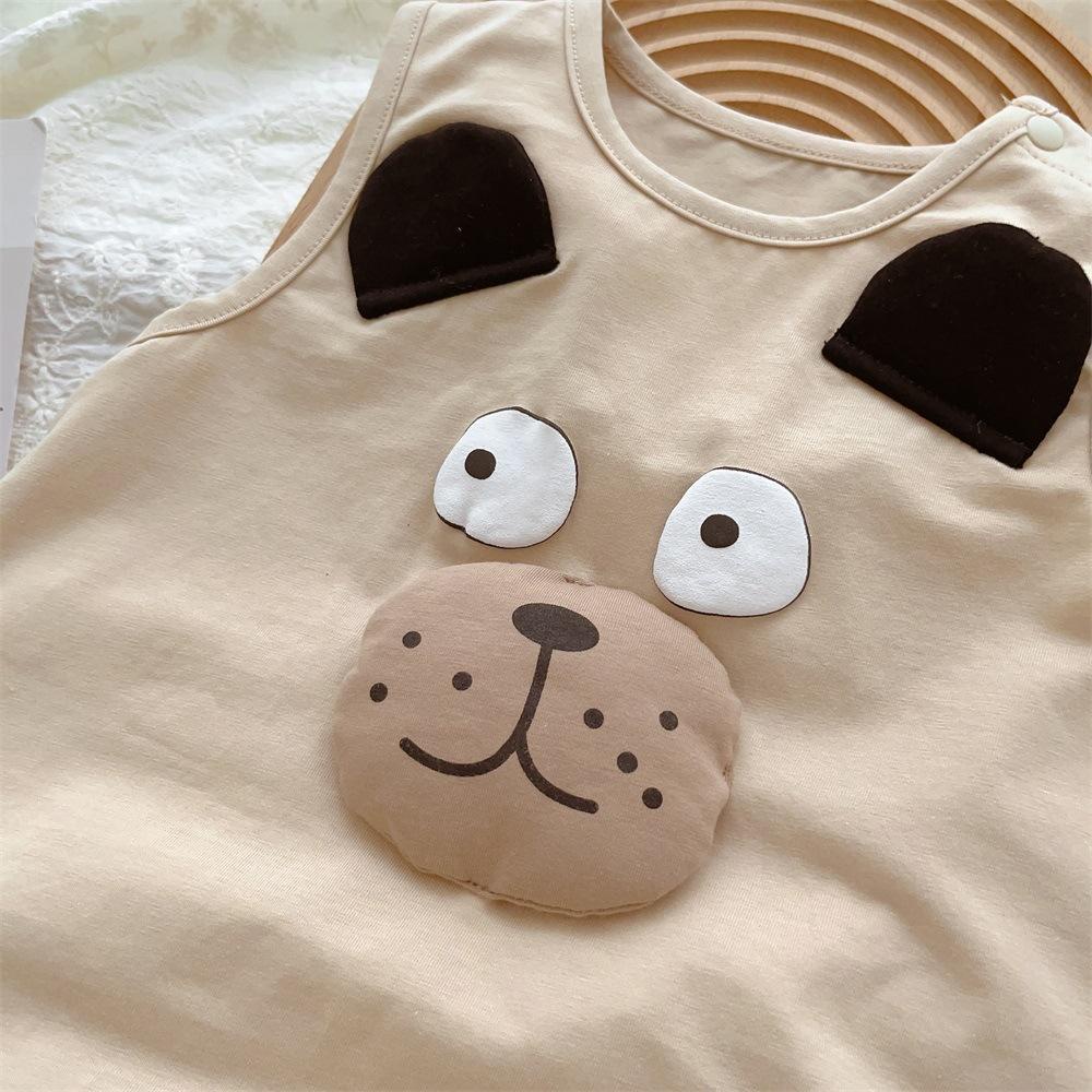 Bộ Áo Liền Quần Ngắn Không Tay In Hoạt Hình Dễ Thương Thời Trang Mùa Hè Cho Bé Trai